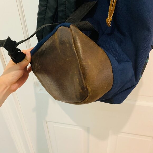 Vintage JanSport Southwest Geometric Pattern Bag BACKPACK Leather 90's 1990 - Picture 10 of 13